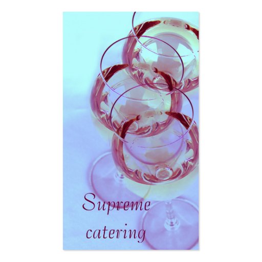 wine glasses catering business card template (front side)