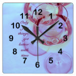 Wine glasses home decor clock