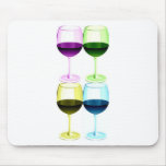 WINE GLASSES PASTEL COLLAGE PRINT MOUSE PAD