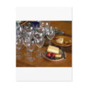 Wine Glasses Stawberries And Cheese Still Life Stu postcards