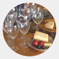 Wine Glasses Stawberries And Cheese Still Life Stu stickers