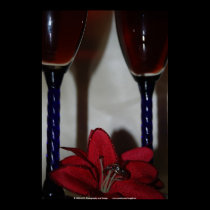 Wine Glasses with Flower Photograph Print