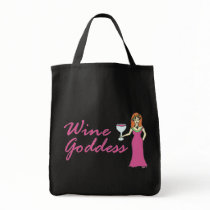 Wine Goddess Dark Grocery Bag by Victoreeah Wine Goddess Dark Grocery Bag