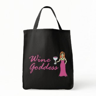 Wine Goddess Dark Grocery Bag bag