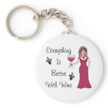Wine Goddess Simply Divine "Better With Wine" Key Chain