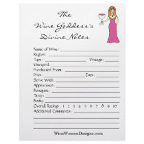 Wine Goddess's Divine Wine Tasting Notes letterhead