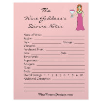 Wine Goddess's Pink Divine Wine Tasting Notes letterhead