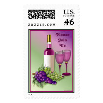 Wine & Grapes Invitation Postage
