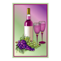 Wine & Grapes Toast posters
