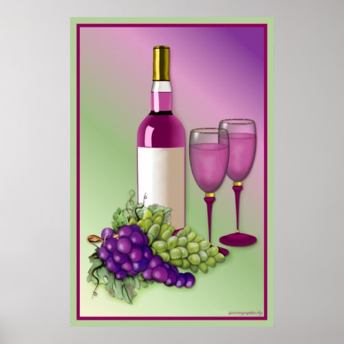 Wine & Grapes Toast print