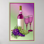 Wine & Grapes Toast Poster