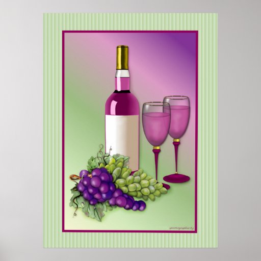 Wine & Grapes Toast Print