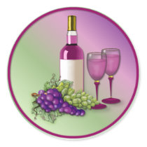 Wine & Grapes Toast stickers