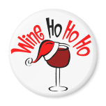 Wine Ho Ho Refrigerator Magnet