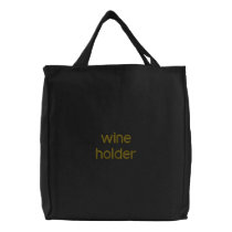 WINE HOLDER embroidered bags by FOODANDWINEGEAR WINE HOLDER embroidered bags