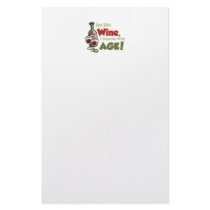 Wine Improve With Age Customized Stationery