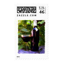 Wine in the Sunset Postage Stamps