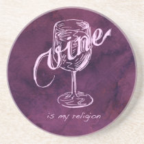Wine is my religion! coasters
