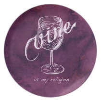 Wine is my religion! plates