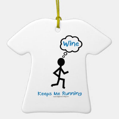 Wine Keeps Me Running Ornament