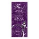 Wine Leaf Swirl Vine Purple Silver Rack Card
