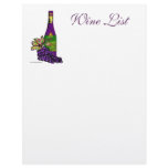Wine List Personalized Letterhead