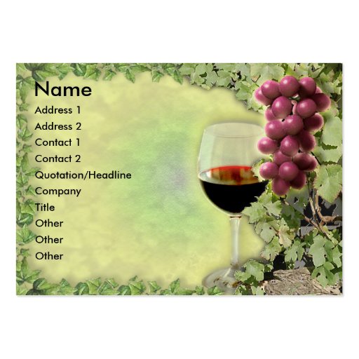 Wine Lover..? Master of the Art of Making Wine..? Business Card (front side)