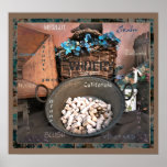 Wine Lovers 2 Bold Turquoise &amp; Rust Art Poster