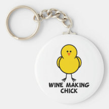 Wine Making Chick Keychain