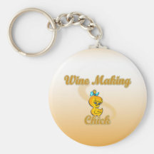 Wine Making Chick Keychains