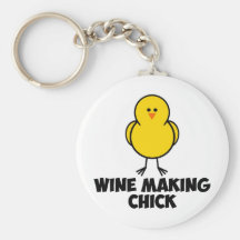 Wine Making Chick Keychains