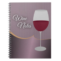 Wine Notes with Purple Stripes & Wine Glass Notebooks