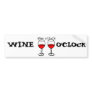 "WINE O'CLOCK" FUN RED WINE PRINT BUMPER STICKER