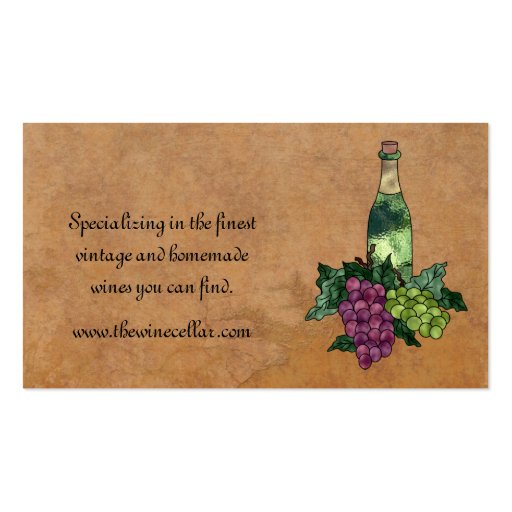 Wine or Grapes Business Card Templates (back side)