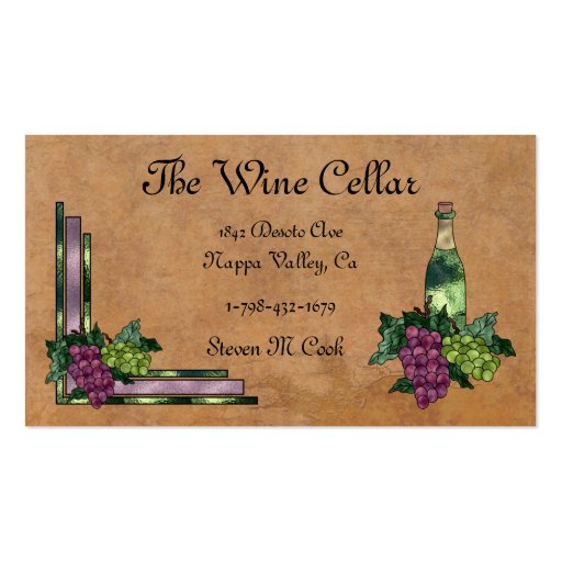 Wine or Grapes Business Card Templates (front side)