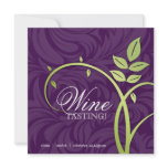 Wine Party Tasting Purple Green Leaf Marketing Custom Invitations