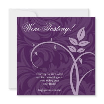 Wine Party Tasting Purple Leaf Marketing Personalized Announcements