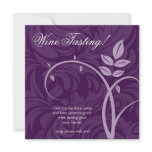 Wine Party Tasting Purple Leaf Marketing Personalized Announcements