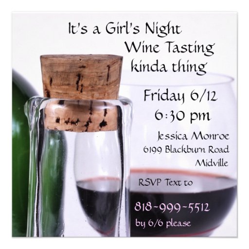 Wine Party Time Custom Announcements