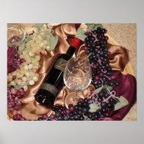 Wine Photo With Grapes Print