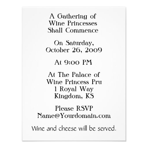 Wine Princess Gathering Personalized Announcement