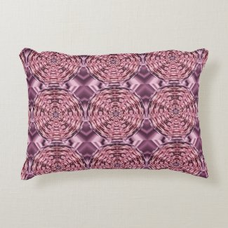 Wine Purple Pink Faux Satin Abstract Accent Pillow