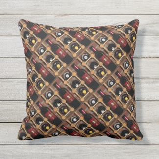 Wine Rack Abstract Outdoor Pillow