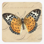 Wine Red Butterfly Round stickers