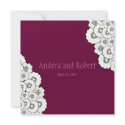 Wine Red Save the Date Wedding Announcement invitation