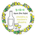 Wine Save the Wedding Date Stickers sticker