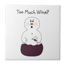 Wine Snowman Tile tiles
