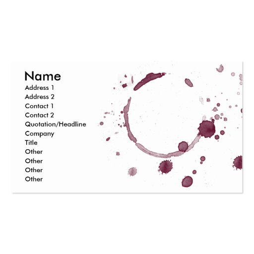 Wine Splatter Business Card 1 (front side)
