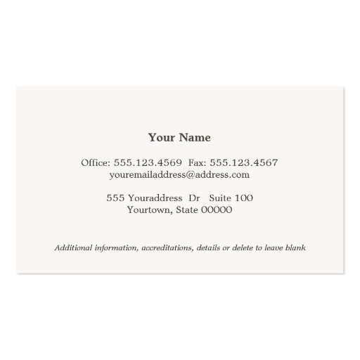 Wine Stain Sommelier Simple Business Card (back side)