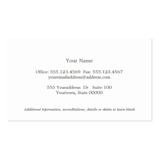 Wine Stain Sommelier Simple Business Card (back side)